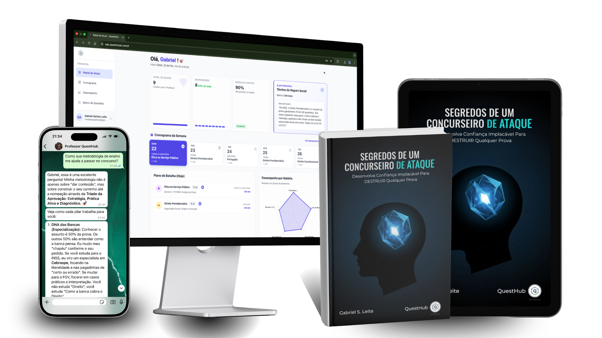 QuestHub — Professor de Concursos no WhatsApp